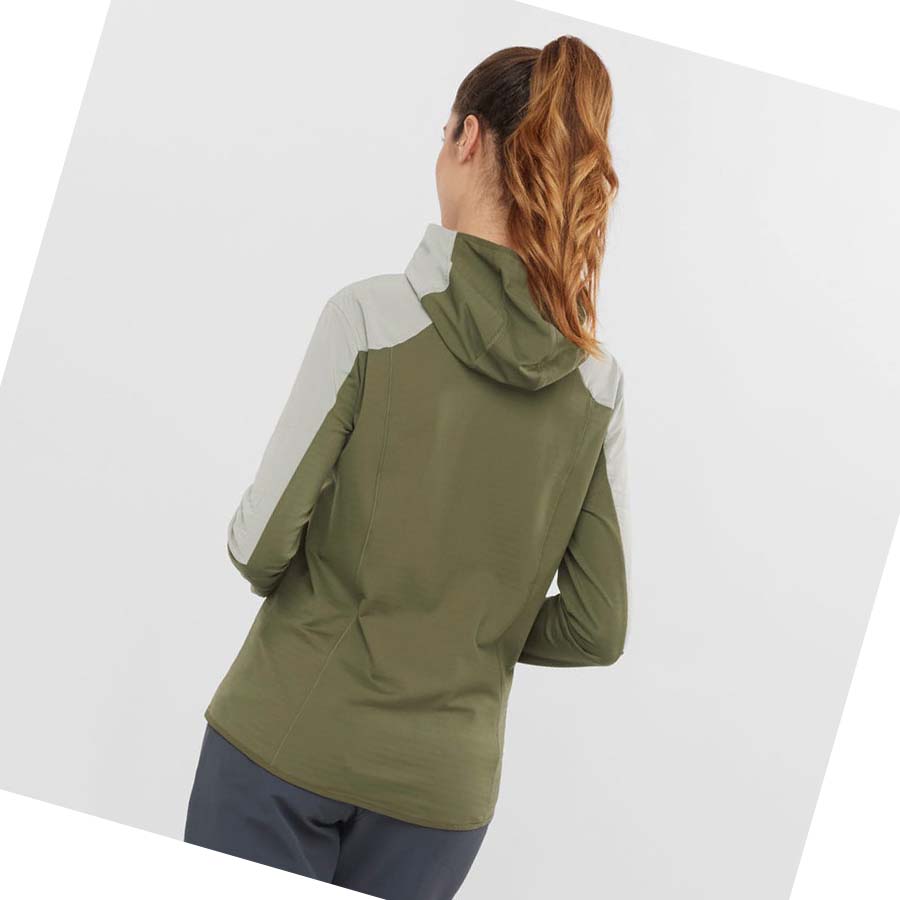 Sudadera Con Capucha Salomon OUTLINE ALL SEASON HYBRID Mujer Verde Oliva | MX 2537FDN